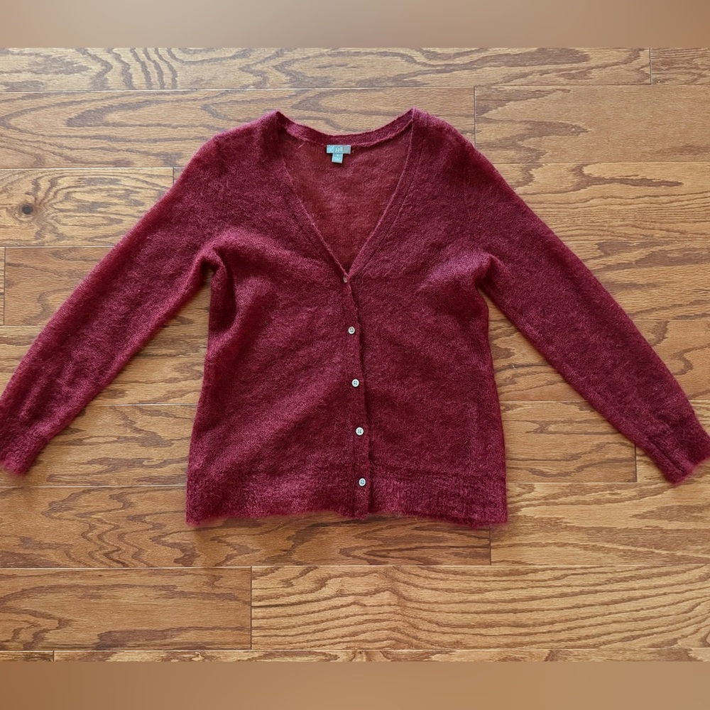 J Jill deep red cardigan